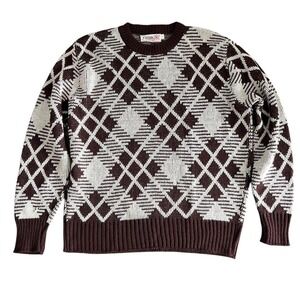 IZOD Vintage Men's Medium Argyle Grandpa‎ Cabin Sweatee